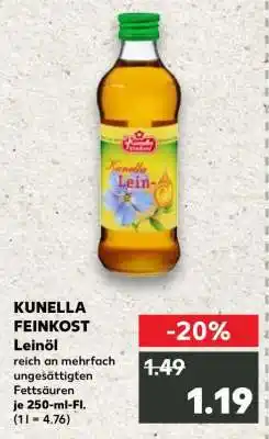 Kaufland KUNELLA FEINKOST Leinöl Angebot
