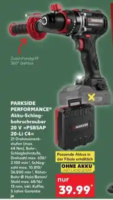 Kaufland PARKSIDE PERFORMANCE Akku-Schlagbohrschrauber 20 V PSBSAP 20-Li C4 Angebot