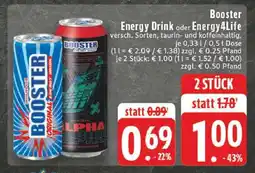 Edeka Booster Energy Drink oder Energy4Life Angebot