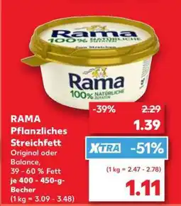 Kaufland RAMA Pflanzliches Streichfett Angebot