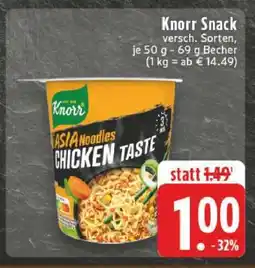 Edeka Knorr Snack ASIA Noodles Chicken Taste Angebot
