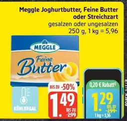 Edeka Meggle Joghurtbutter Feine Butter oder Streichzart Angebot