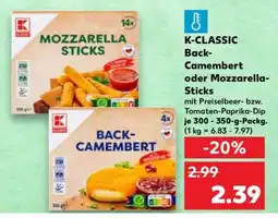 Kaufland K-CLASSIC Back-Camembert oder Mozzarella-Sticks Angebot