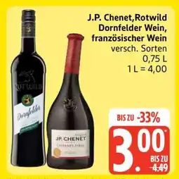 Edeka J.P. Chenet, Rotwild Dornfelder Wein Angebot