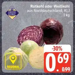 Edeka Rotkohl oder Weißkohl Angebot