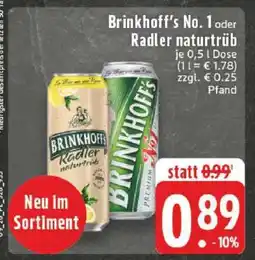 Edeka Brinkhoff's No. 1 oder Radler naturtrüb Angebot