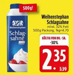 Edeka Weihenstephan Schlagsahne Angebot