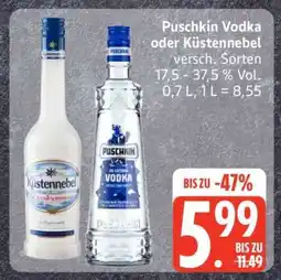 Edeka Puschkin Vodka oder Küstennebel Angebot