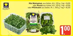 Edeka Mini Blattspinat, Rucola, Pflücksalat Angebot
