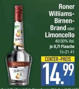 Edeka Roner Williams-Birnen-Brand oder Limoncello Angebot