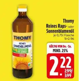 Edeka Thomy Reines Raps- oder Sonnenblumenöl Angebot