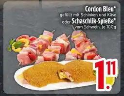 Edeka Cordon Bleu oder Schaschlik-Spieße Angebot