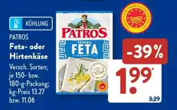 Aldi Süd PATROS Feta- oder Hirtenkäse Angebot