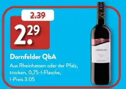 Aldi Süd Dornfelder QbA Angebot