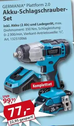 Sonderpreis Baumarkt GERMANIA Plattform 2.0 Akku-Schlagschrauber- Set Angebot