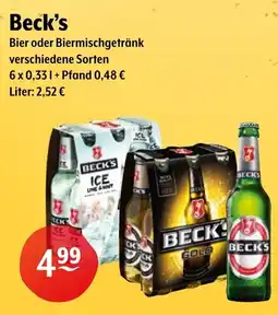 Getränke Hoffmann Beck's Bier oder Biermischgetränk Angebot