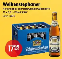 Getränke Hoffmann Weihenstephaner Hefeweiẞbier oder Hefeweiẞbier Alkoholfrei Angebot