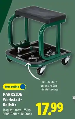 Lidl PARKSIDE Werkstattunten Rollsitz Angebot