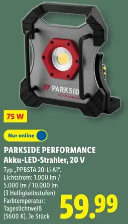 Lidl PARKSIDE PERFORMANCE Akku-LED-Strahler, 20 V Angebot