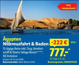 Lidl Ägypten Nilkreuzfahrt & Baden Angebot