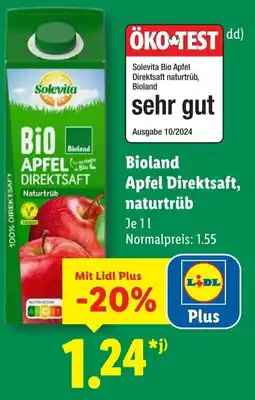 Lidl Bioland Apfel Direktsaft, naturtrüb Angebot