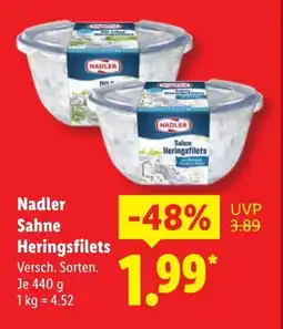 Lidl Nadler Sahne Heringsfilets Angebot