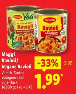 Lidl Maggi Ravioli/ Vegane Ravioli Angebot