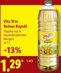 Lidl Vita D'or Reines Rapsöl Angebot
