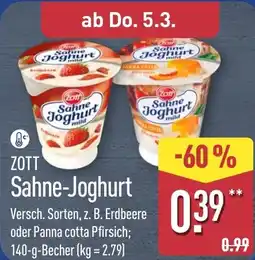Aldi Nord ZOTT Sahne Joghurt Angebot