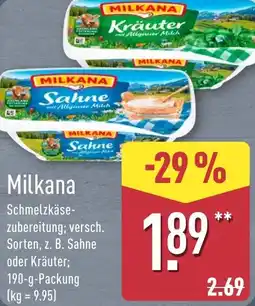 Aldi Nord Milkana Schmelzkäsezubereitung Angebot
