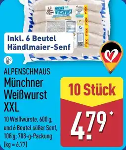 Aldi Nord ALPENSCHMAUS Münchner Weißwurst XXL Angebot