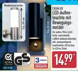 Aldi Nord CASALUX LED-Außen- leuchte mit Bewegungsmelder Angebot