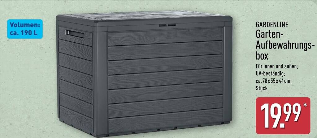 GARDENLINE Garten Aufbewahrungsbox Angebot bei Aldi Nord