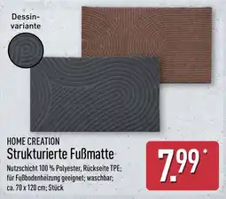 Aldi Nord HOME CREATION Strukturierte Fußmatte Angebot