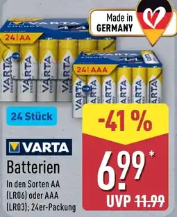 Aldi Nord VARTA Batterien Angebot