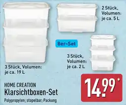 Aldi Nord HOME CREATION Klarsichtboxen-Set Angebot