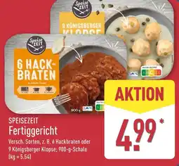 Aldi Nord SPEISEZEIT Fertiggericht Angebot