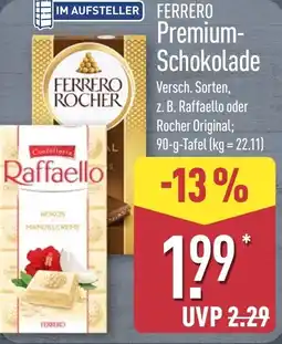Aldi Nord FERRERO Premium Schokolade Angebot