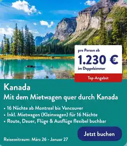 Aldi Nord Kanada Mit dem Mietwagen quer durch Kanada Angebot
