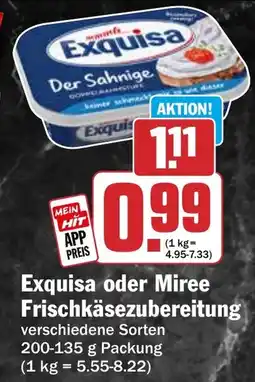 HIT Exquisa oder Miree Frischkäsezubereitung Angebot
