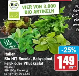 HIT Bio HIT Rucola, Babyspinat, Feld oder Pflücksalat Angebot