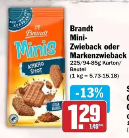 HIT Brandt Mini- Zwieback oder Markenzwieback Angebot