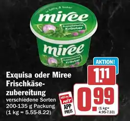 HIT Exquisa oder Miree Frischkäse zubereitung Angebot