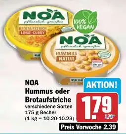 HIT NOA Hummus oder Brotaufstriche Angebot