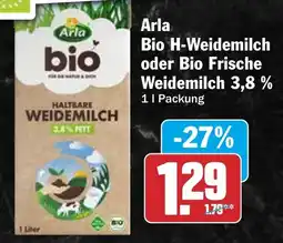 HIT Arla Bio H-Weidemilch oder Bio Frische Weidemilch 3,8% Angebot