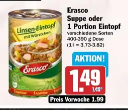 HIT Erasco Suppe oder 1 Portion Eintopf Angebot