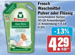 HIT Frosch Aloe Vera Sensitiv Waschmittel Angebot