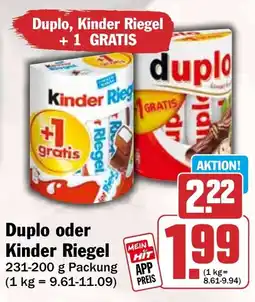 HIT Duplo oder Kinder Riegel Angebot