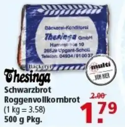Multi Markt Thesinga Schwarzbrot Roggen vollkornbrot Angebot