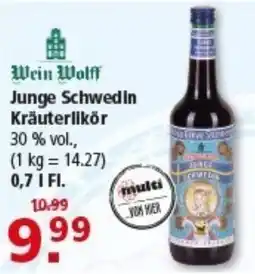 Multi Markt Wein Wolff Junge Schwed in Kräuterlikör Angebot
